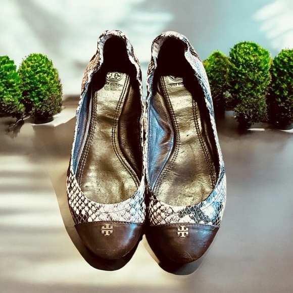 Tory Burch Python Embossed Leather Ballet Shoes 6M - Picture 7 of 7
